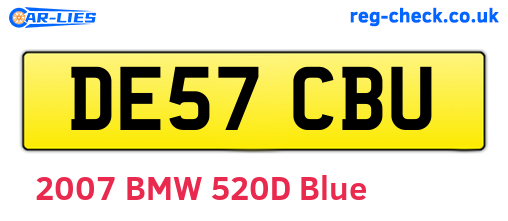 DE57CBU are the vehicle registration plates.