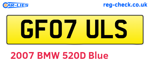 GF07ULS are the vehicle registration plates.