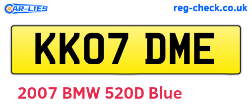 KK07DME are the vehicle registration plates.