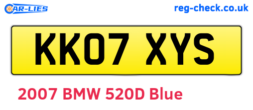 KK07XYS are the vehicle registration plates.