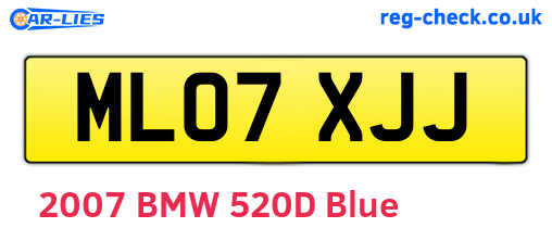 ML07XJJ are the vehicle registration plates.