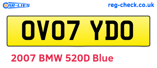 OV07YDO are the vehicle registration plates.