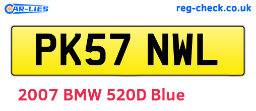 PK57NWL are the vehicle registration plates.