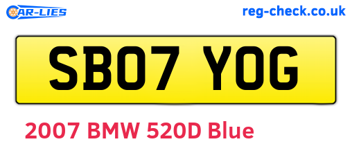 SB07YOG are the vehicle registration plates.