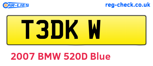 T3DKW are the vehicle registration plates.
