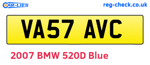 VA57AVC are the vehicle registration plates.