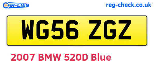 WG56ZGZ are the vehicle registration plates.