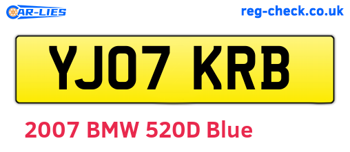 YJ07KRB are the vehicle registration plates.