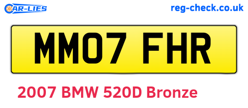 MM07FHR are the vehicle registration plates.