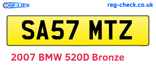 SA57MTZ are the vehicle registration plates.