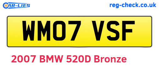 WM07VSF are the vehicle registration plates.