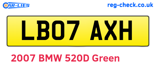 LB07AXH are the vehicle registration plates.