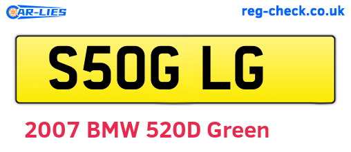 S50GLG are the vehicle registration plates.