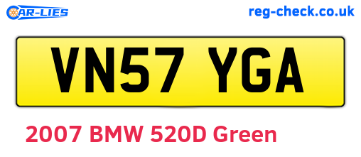 VN57YGA are the vehicle registration plates.