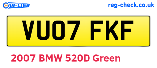 VU07FKF are the vehicle registration plates.