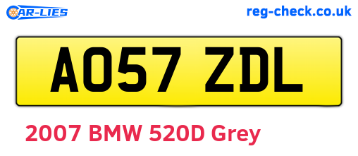 AO57ZDL are the vehicle registration plates.