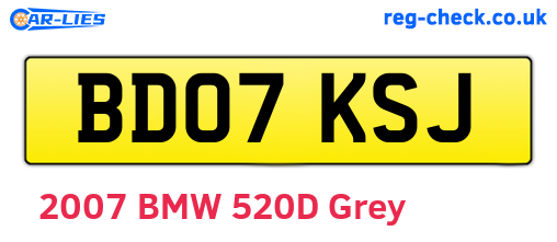 BD07KSJ are the vehicle registration plates.
