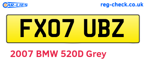 FX07UBZ are the vehicle registration plates.