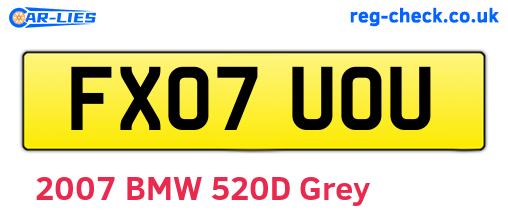 FX07UOU are the vehicle registration plates.