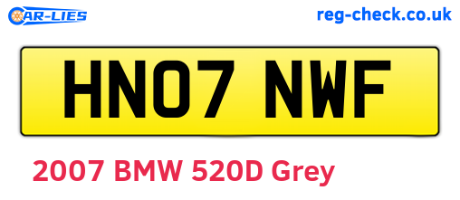 HN07NWF are the vehicle registration plates.
