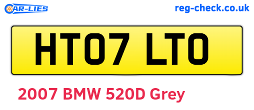 HT07LTO are the vehicle registration plates.