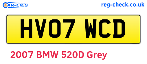 HV07WCD are the vehicle registration plates.