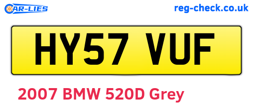 HY57VUF are the vehicle registration plates.