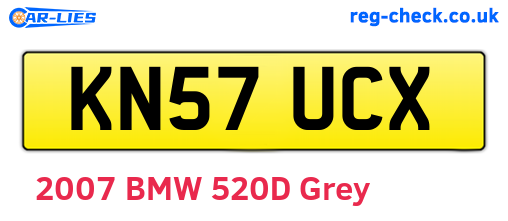 KN57UCX are the vehicle registration plates.