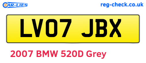 LV07JBX are the vehicle registration plates.