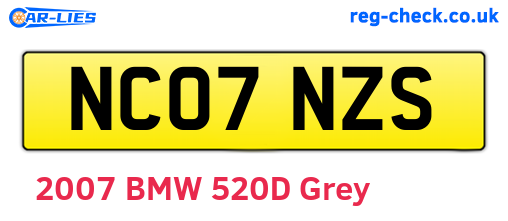 NC07NZS are the vehicle registration plates.