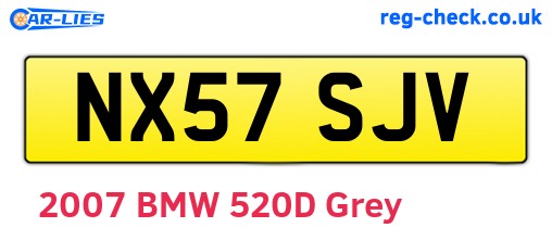 NX57SJV are the vehicle registration plates.
