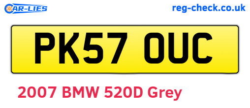 PK57OUC are the vehicle registration plates.