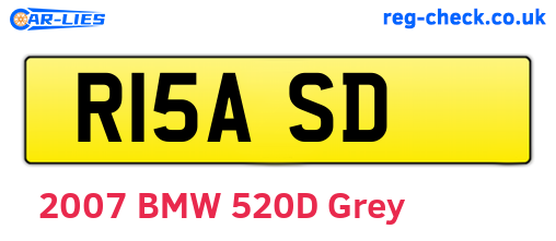 R15ASD are the vehicle registration plates.