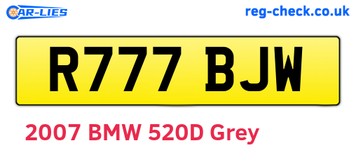 R777BJW are the vehicle registration plates.