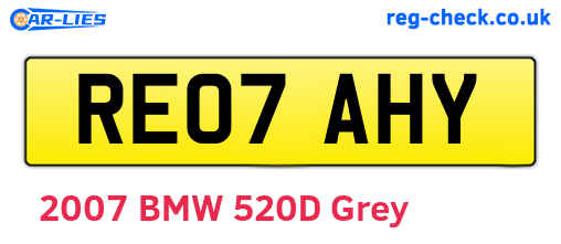 RE07AHY are the vehicle registration plates.