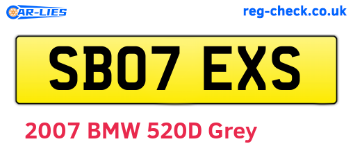 SB07EXS are the vehicle registration plates.