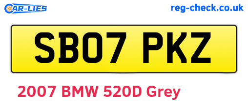 SB07PKZ are the vehicle registration plates.