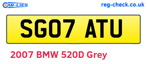 SG07ATU are the vehicle registration plates.