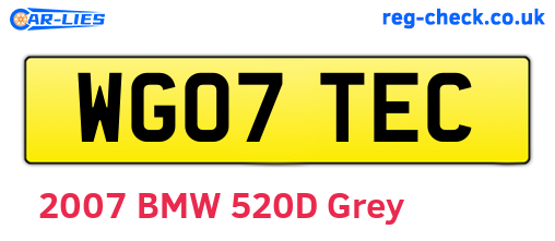 WG07TEC are the vehicle registration plates.