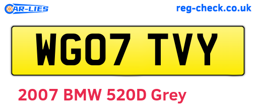 WG07TVY are the vehicle registration plates.