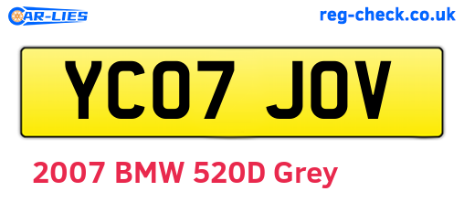 YC07JOV are the vehicle registration plates.