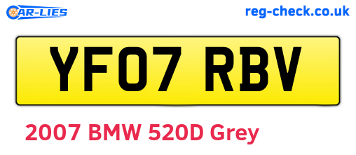 YF07RBV are the vehicle registration plates.