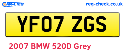YF07ZGS are the vehicle registration plates.