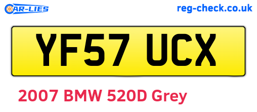 YF57UCX are the vehicle registration plates.