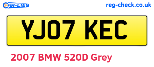 YJ07KEC are the vehicle registration plates.