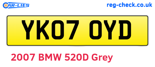 YK07OYD are the vehicle registration plates.