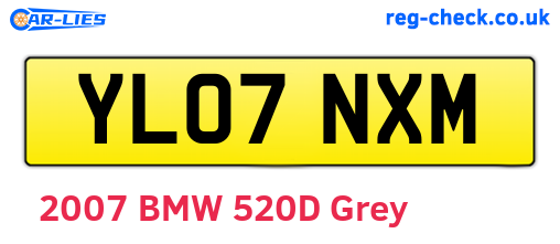 YL07NXM are the vehicle registration plates.