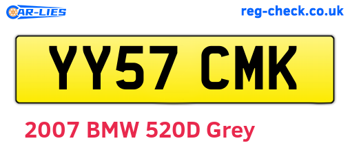 YY57CMK are the vehicle registration plates.
