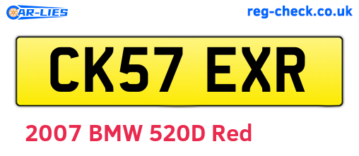CK57EXR are the vehicle registration plates.