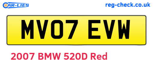 MV07EVW are the vehicle registration plates.